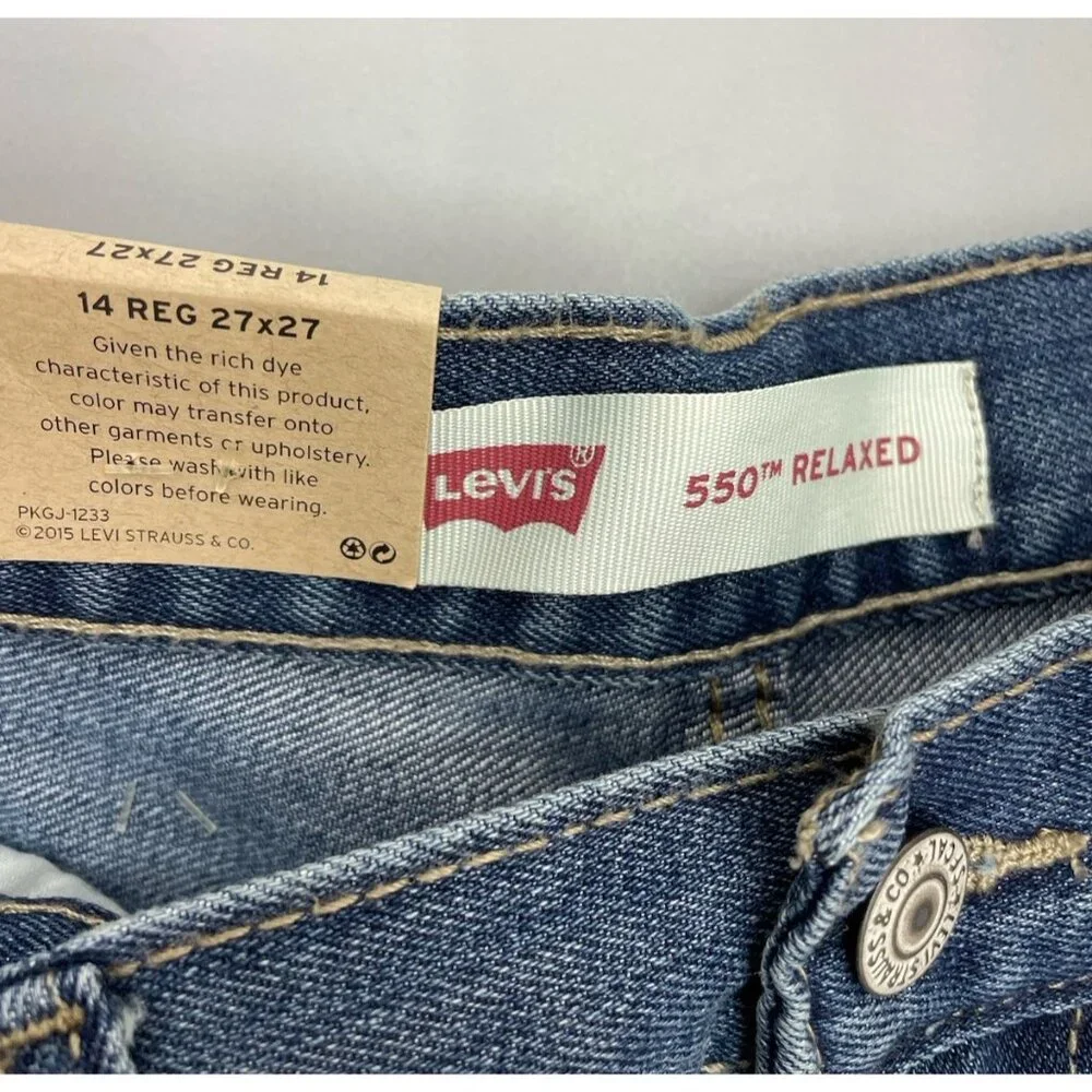 Levi’s 550 Jeans Relaxed Tapered Leg Denim Kids Youth 14R 27x27 - Picture 4 of 10